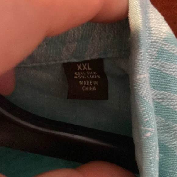 Men’s Tasso Elba brand Hawaiian button down linen shirt, size XXL. - Picture 6 of 6